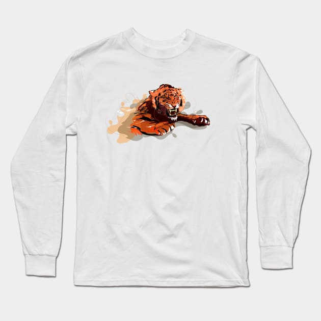 FIRE TIGER Long Sleeve T-Shirt by naj